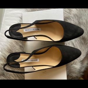 Manolo Blahnik Allurasa Black Suede heel